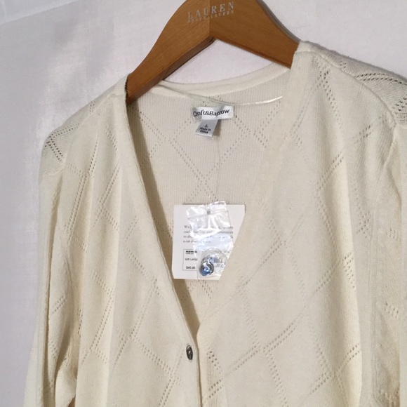Croft & Barrow ivory cardigan. L - Picture 4 of 7